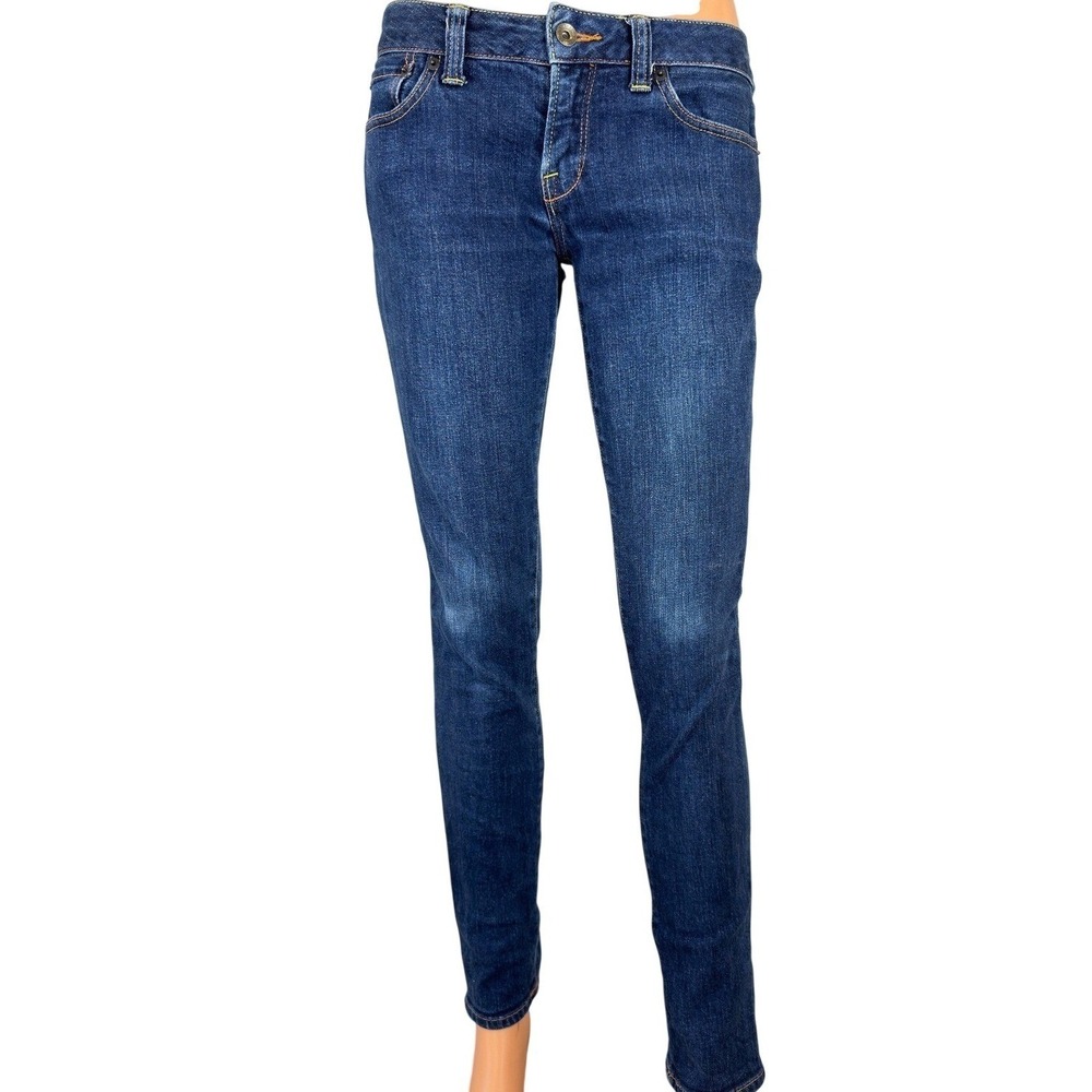 Lucky Brand Lola Skinny Jeans Y2K Womens 2/26 Dark‎ Wash Blue Low Rise Denim